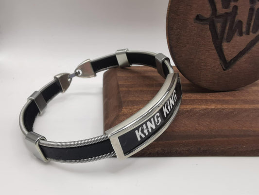 King King Leather Band Guitar String Bracelet