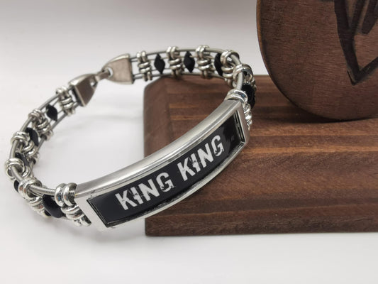 King King Guitar String Black Diamond Bracelet